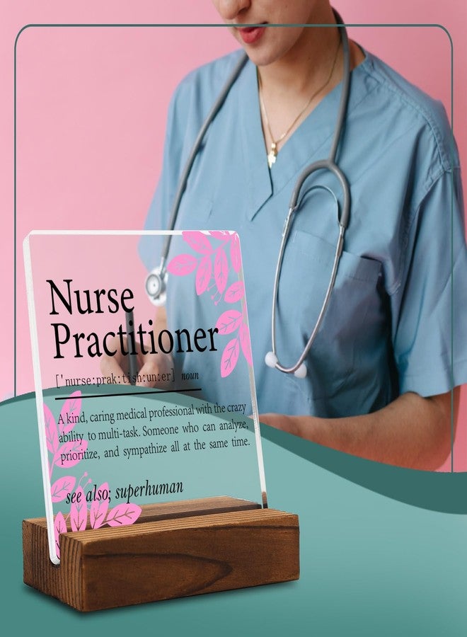 YODOCAMP Appreciation Gifts for Nurse Practitioner Clear Desk Decor Sign, Thank You Gifts for Nursing Students Graduation, Nurses Week NP Definition Office Desk Sign Plaque Gift for Birthday Christmas - Image 2